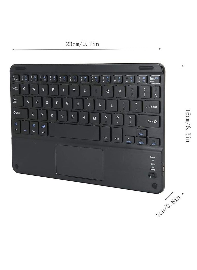 10 Inch Portable Wireless Bluetooth Keyboard with Touchpad Multi Function Media Keys Gaming Office Keypad for Smartphone Desktop Computer Tablet Laptop
