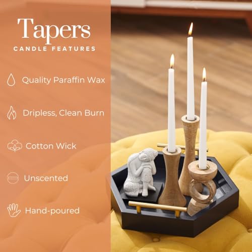 Simply Soson 10 inch White Taper Candle Sticks - Set of 30 Tall Candles, Dripless, Bulk - Image 4