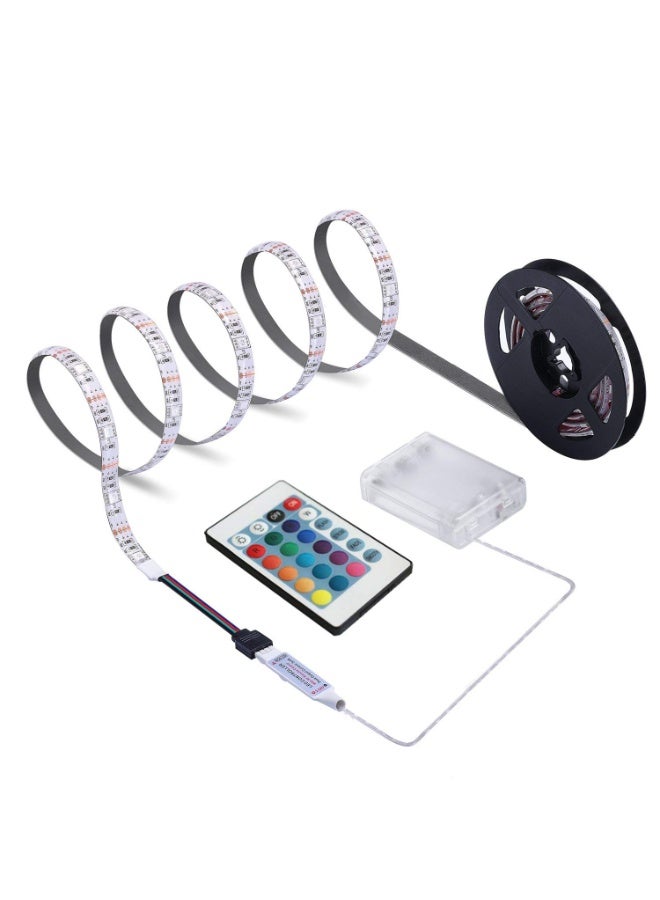 Daytoyz Battery Powered LED Strip Lights, 24-Keys Remote Controlled, DIY Indoor and Outdoor Decoration, 6.56ft Waterproof - Image 1