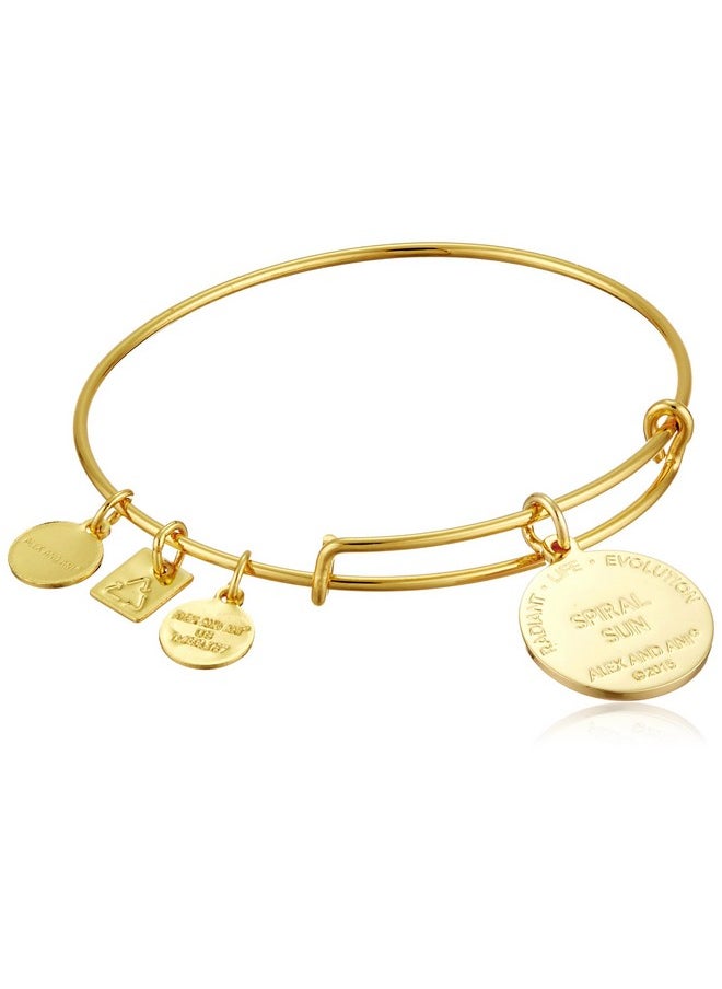ALEX AND ANI Women'S Spiral Sun Expandable Charm Bangle Bracelet Shiny Gold Bangle Bracelet One Size  - Image 2