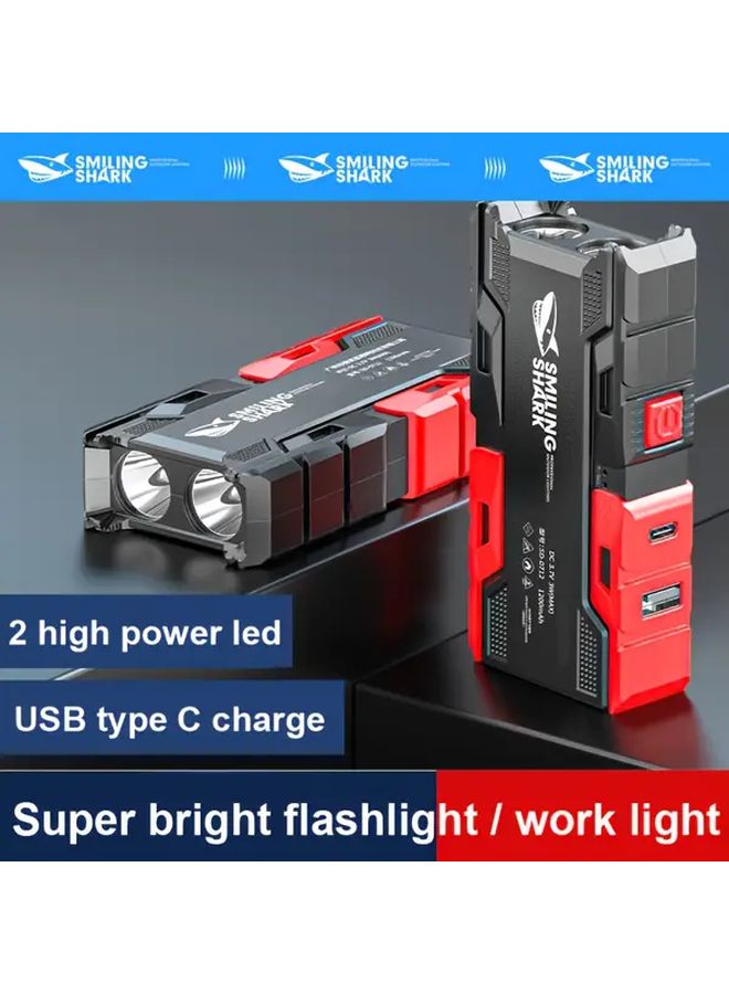 SD 0712A 2 في 1 مصباح يدوي محمول LED مع بنك طاقة قابلة لإعادة الشحن بشاحن USB C مصباح مزدوج مصباح يدوي مدمج للتخييم والطوارئ في الهواء الطلق - Image 2