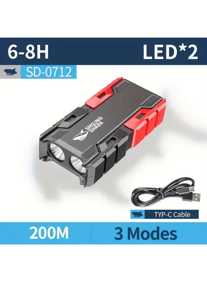 SD 0712A 2 في 1 مصباح يدوي محمول LED مع بنك طاقة قابلة لإعادة الشحن بشاحن USB C مصباح مزدوج مصباح يدوي مدمج للتخييم والطوارئ في الهواء الطلق - Image 1