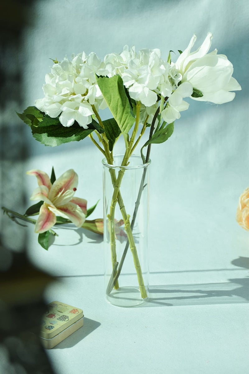 LABZIO Borosilicate Hand-Blown Glass Flower Vase – 10.5-inch Transparent Vase for Diwali Home & Office Decor, Festive Table Centerpiece, Pooja Room Decoration & Wedding Floral Display - Image 4