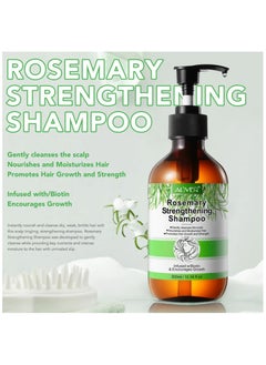 ALIVER Rosemary Strengthening Shampoo Infused with Biotin, Gently Cleanses Scalp and Helps Hair Growth and Strengthen Weak and Brittle Hair, 300ml  - Image 4
