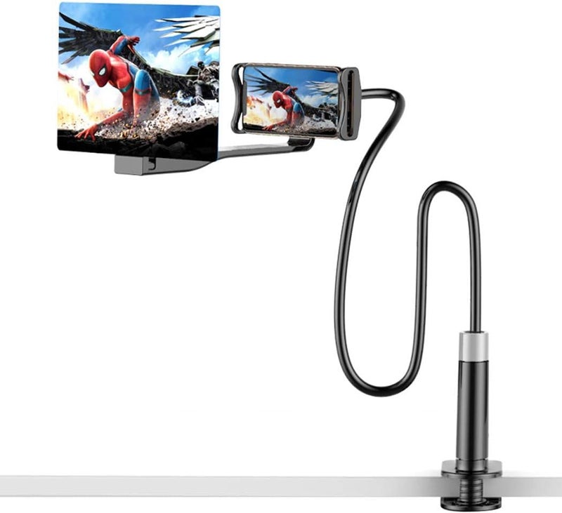 Portable Phone Screen Amplifier Flexible Phone Holder with HD Screen Magnifier 4-6X Magnification Suitable for Movies, Videos, Games (White) - Image 2