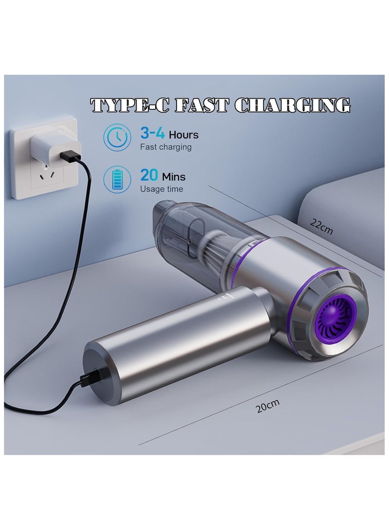 Handheld Car Vacuum Cleaner Cordless，19000PA High Power Car Vacuum Cleaner and Air Duster, 3-in-1 Portable Mini Car Vacuum Cleaner, 120W High Power Hand Held Vacuum for Car, Home, Office, Pet - Image 3