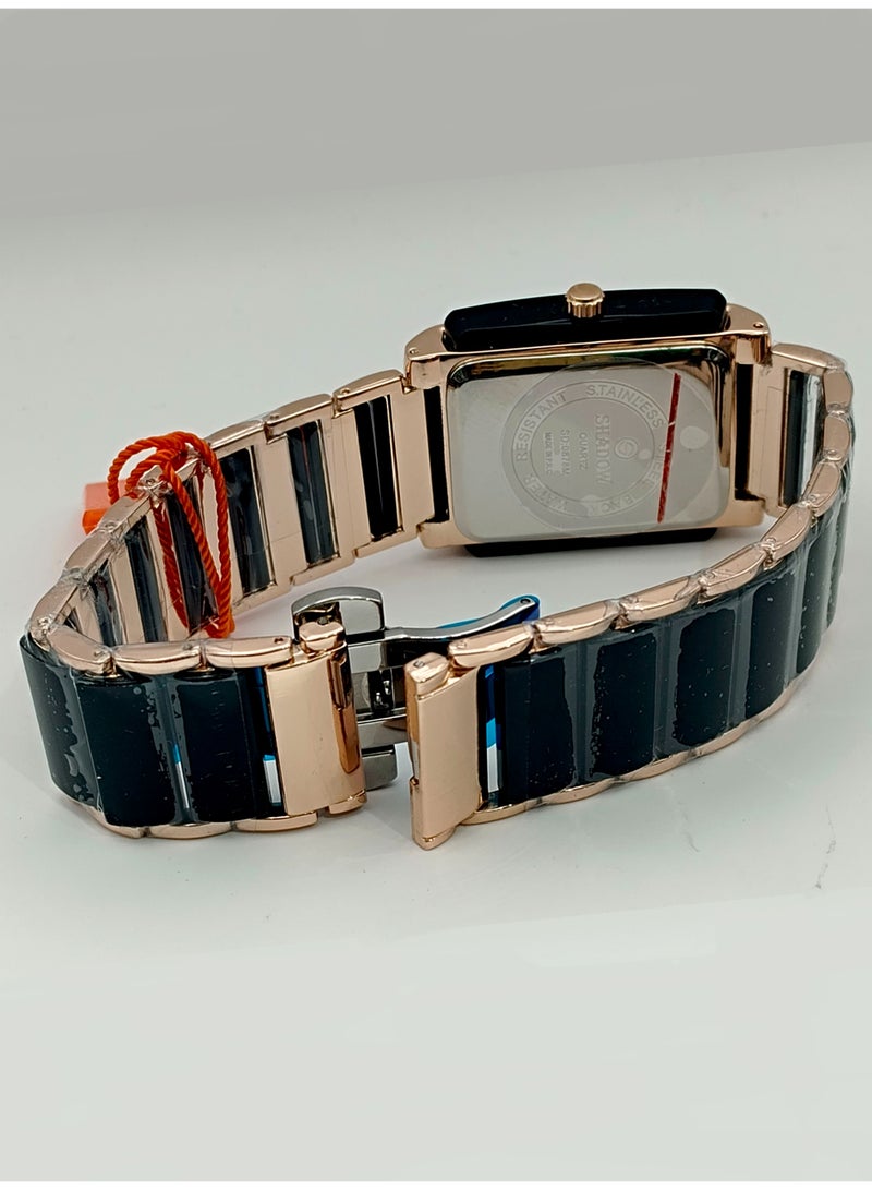 شادو ساعات زوجية شادو فاخرة - طقم أنيق بتصميم مستطيل ولون ثنائي - Image 4
