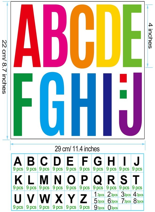 Bemeol 30 Sheets Large Letter Sickers 4 inch Vinyl Letter Alphabet Number Stickers for Bulletin Board Classroom Mailbox Home Decor(Colorful) - Image 2