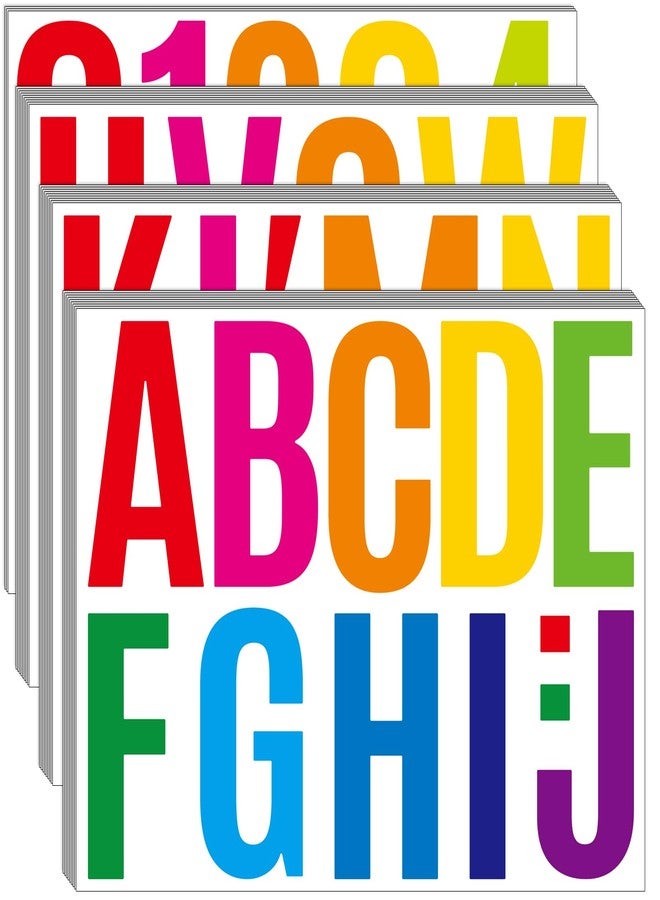 Bemeol 30 Sheets Large Letter Sickers 4 inch Vinyl Letter Alphabet Number Stickers for Bulletin Board Classroom Mailbox Home Decor(Colorful) - Image 1