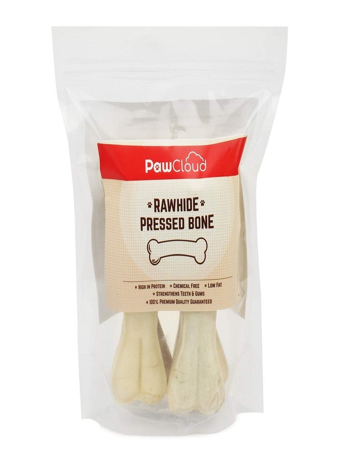 PawCloud Rawhide Pressed Dog Chew Bone, Dog Bone Treat, 6 Inches, 400 Gm - Image 1
