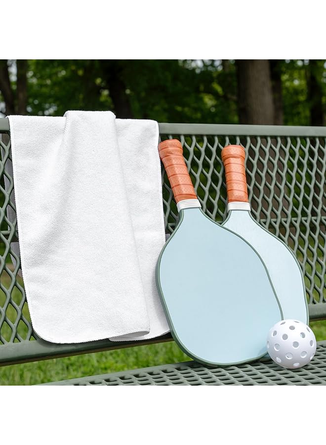 S&T INC. Microfiber Fitness Exercise Home Gym Towels 360 GSM 6 Pack 16 Inch x 27 Inch White - Image 4