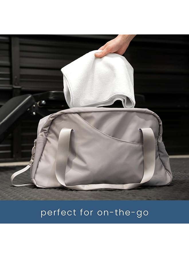 S&T INC. Microfiber Fitness Exercise Home Gym Towels 360 GSM 6 Pack 16 Inch x 27 Inch White - Image 3