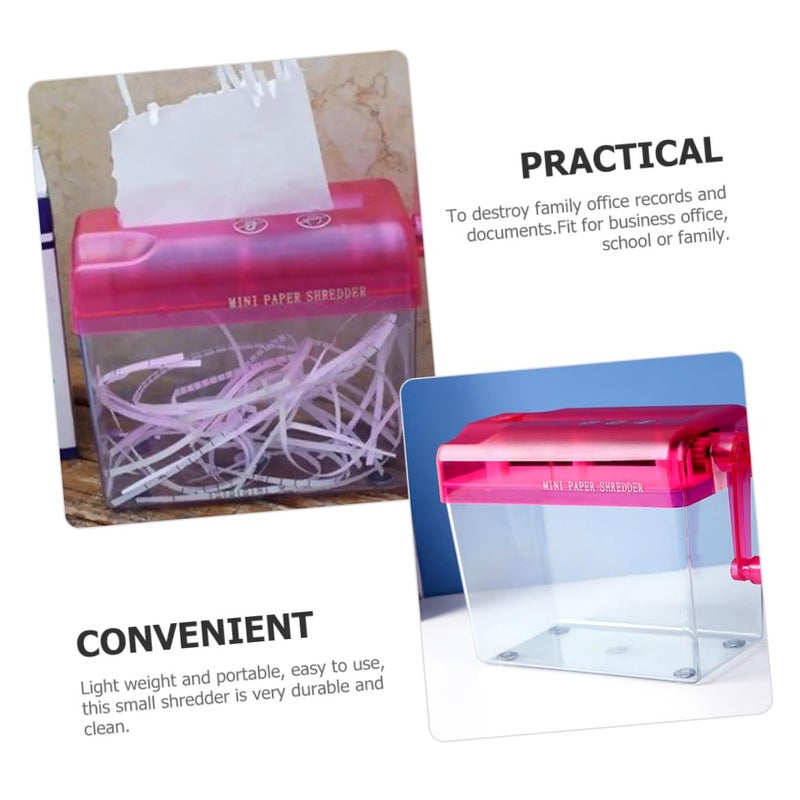 Garneck Manual Desktop Paper Shredder Plastic Metal Compact - Image 4