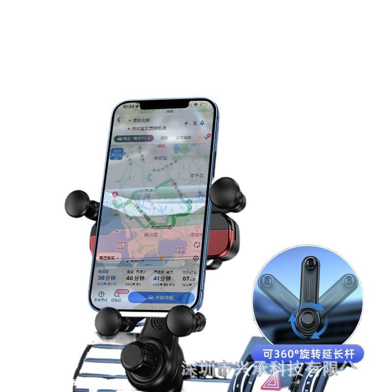 حامل جوال للدراجات النارية باللون الSilver مع مقبض مع دوران 360 درجة مناسب لمعظم الهواتف أثناء التنقل للطاولة للمكتب - Image 2