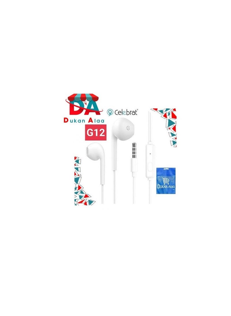 سيليبرايت هاندفري سلك سليبريت  g12 ابيض +شنطة دكان علاء  - Image 1