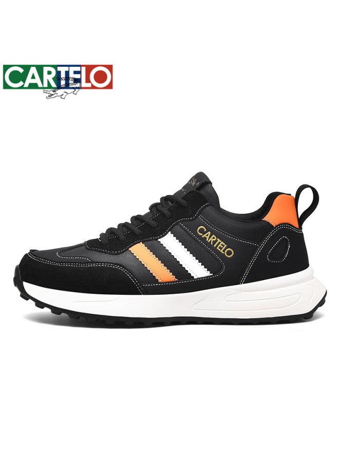 Cartelo Men's Casual Shoes Fashion Versatile Lightweight Non-slip Sports Running Shoes Qh8137 Black Orange Size 41 - Image 2