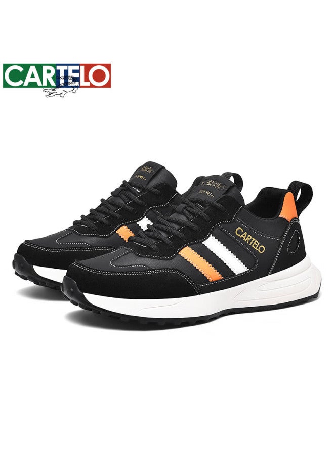 Cartelo Men's Casual Shoes Fashion Versatile Lightweight Non-slip Sports Running Shoes Qh8137 Black Orange Size 41 - Image 3
