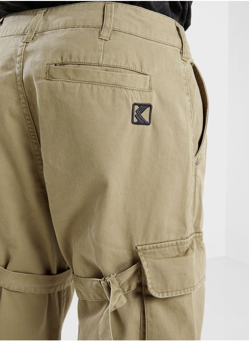 Karl Kani - Small Signature Washed Cargo Pants - Image 1