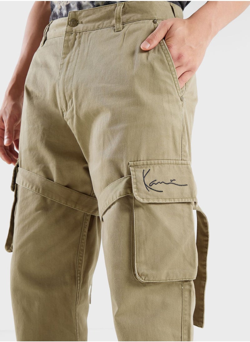 Karl Kani - Small Signature Washed Cargo Pants - Image 1