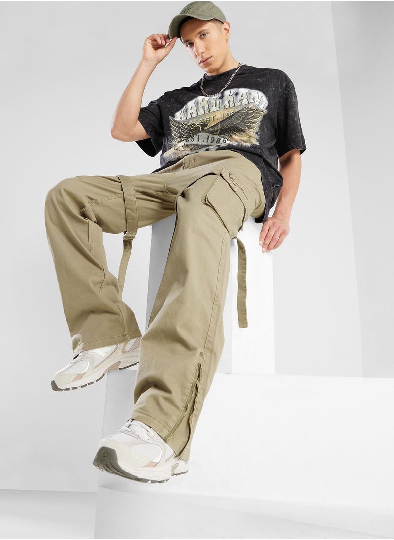 Karl Kani - Small Signature Washed Cargo Pants - Image 1