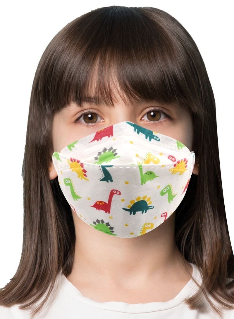 MUSK 10 Pieces N95 Protective Face Mask For Kids Dinosaur Design - Image 2