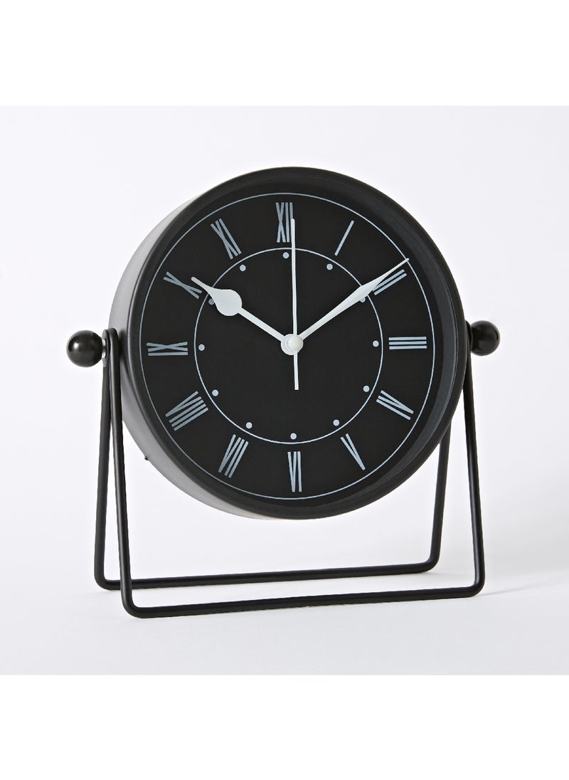 Home Box Mason Aluminium Table Clock 19.5 x 18.5 x 6.5 cm  - Image 1