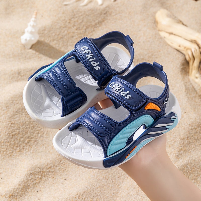 Casual Children'S Sandals Non-Slip Soft Sole Out Daily Boys And Girls Large Children'S Velcro Baby Beach Sandals - Image 1