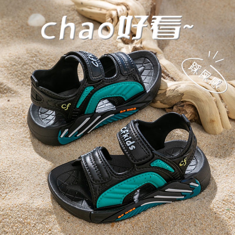 Casual Children'S Sandals Non-Slip Soft Sole Out Daily Boys And Girls Large Children'S Velcro Baby Beach Sandals - Image 3