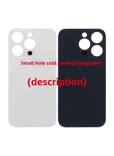 Remove-free Large Hole Back Cover Glass With Logo Small Hole Electroplating Dripping Beads For Apple Mobile Phone 13/14/15-Color:Secondary Electroplating-small Hole Cold Carving Integrated (equipped With Polished Outer Ring Mirror Ring)-Dimensions:15pro Black (welded Bracket Frame With Magnet)