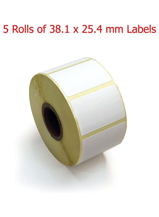 أوفيس ميكر Office Maker Value Your Business Sticker Label Size 38x25 mm for Barcode Label Printer to be used with Wax Ribbon - 1000 Labels per Roll | Detail Size 38.1 x 25.4 mm | 5 Rolls - Image 2