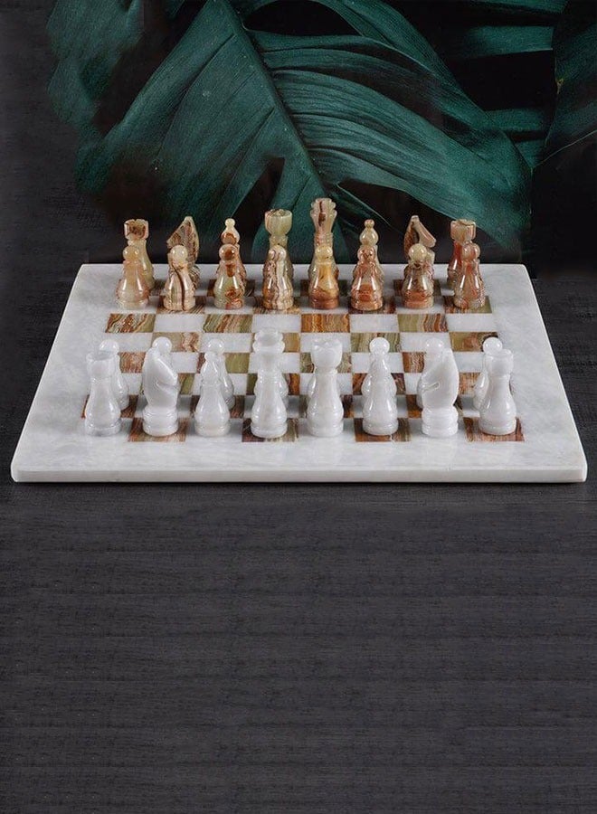 Onyx Marble Chess Set – 12-Inch Handcrafted Chessboard with 2 Color Pieces, Multiple Colors Available - Image 1