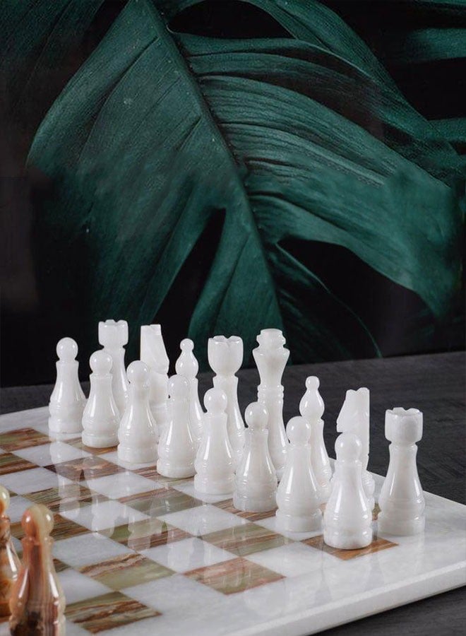 Onyx Marble Chess Set – 12-Inch Handcrafted Chessboard with 2 Color Pieces, Multiple Colors Available - Image 2