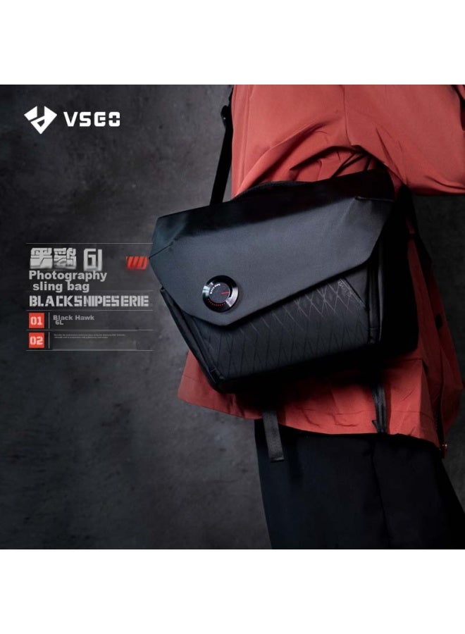 Vsgo Micro High Black Kite Shoulder Bag, Camera Bag, Crossbody Bag, Cycling Commuter Bag, Mirrorless Camera, Lens, Drone Photography Equipment, Digital Storage Bag - Image 1