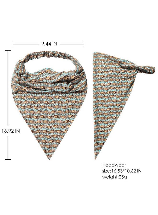 Vercret 6 Pack Boho African Hair Scarf Headband For Women Elastic Bandanas Scarves Headwrap Triangle Kerchief Large Non Slip Hair Accessories For Teen Girls - Image 5