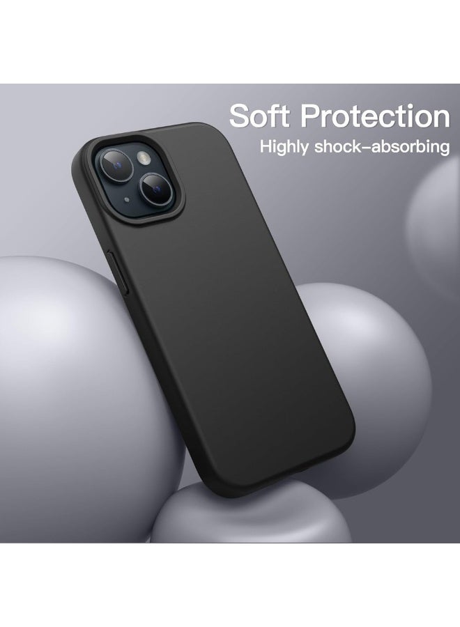 Silicone Case For IPhone 14 15 6.1-Inch Silky-Soft Touch Full-Body Protective Phone Case Shockproof Cover (Black) - Image 4