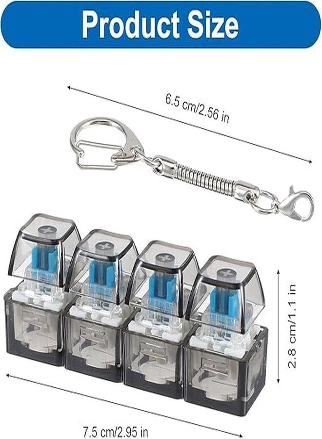 Ncry 1pc Fidget Toys Adults, Keyboard Fidget Keychain Set, with Transparent and Blue Keycaps, Stress Relief Gadgets for Office School Home Use, Portable Fidget Toy for Focus Enhancement - Image 3