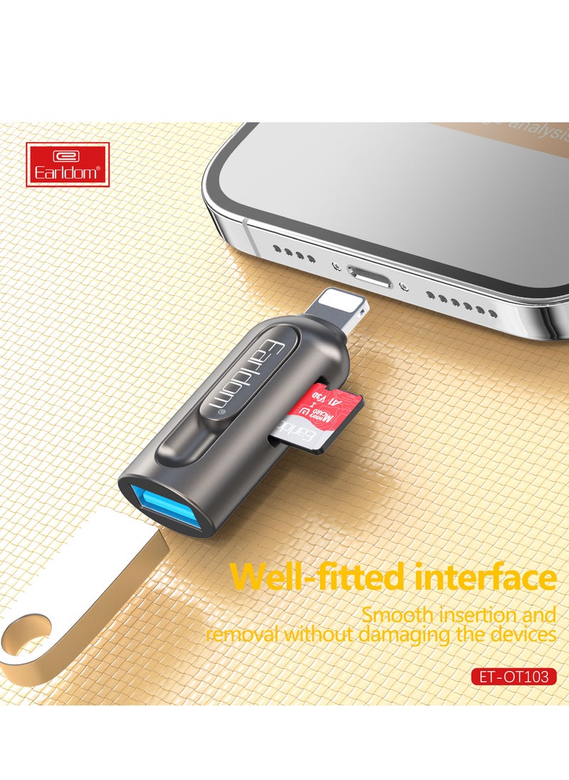 Earldom - typec mobile phone card reader applies to Apple  mobile phone computer converter TF memory card adapter OTG - Image 1