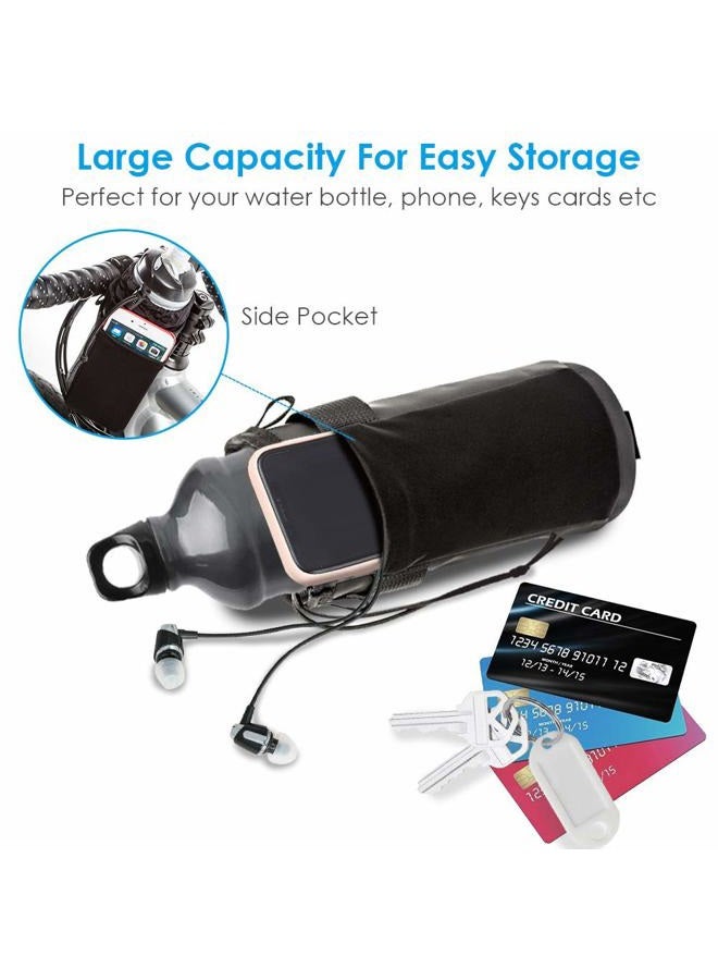 WOTOW Bike Handlebar Bottle Bag, Bicycle Insulated Stem Drink Cup Holder Water Bottle Bag Cycling Frame Strap-On Waterproof Storage Pouch with Shoulder Strap for All Bikes Daily Use Touring Commuting - Image 5