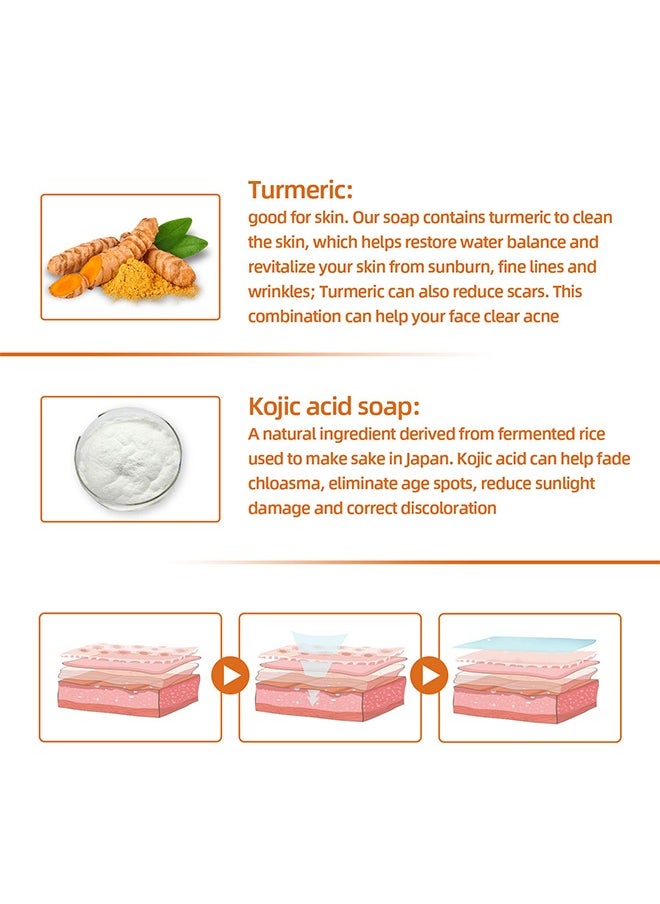 West&Month Turmeric Face Soap, Moisturizing Turmeric Soap For Face And Body, Shrink Pores Reduces Acne ,Soft And Smoother Skin Reduce Pigmentation, Multiple Parts Can Be Used 100g  - Image 3