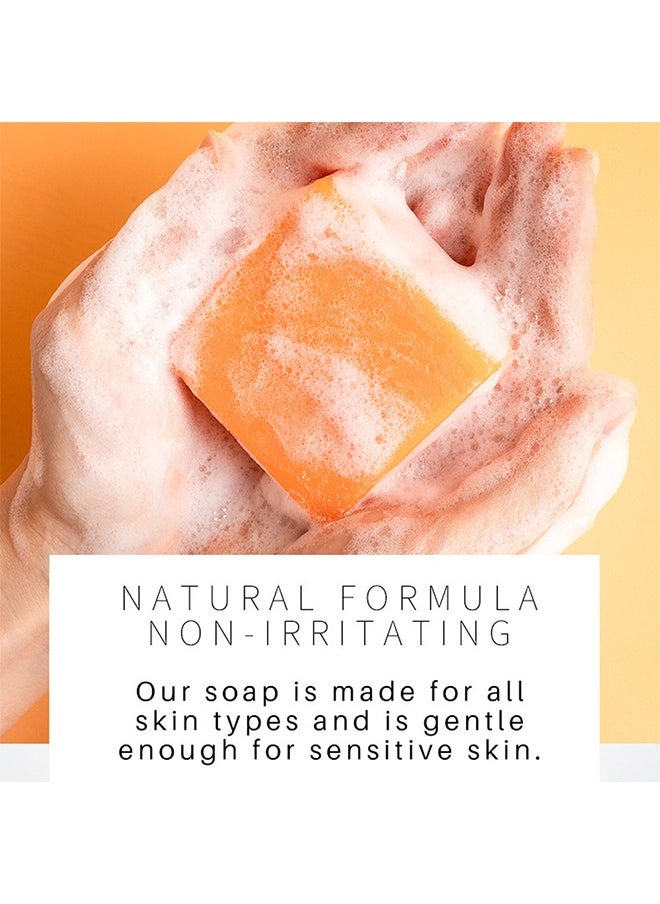 West&Month Turmeric Face Soap, Moisturizing Turmeric Soap For Face And Body, Shrink Pores Reduces Acne ,Soft And Smoother Skin Reduce Pigmentation, Multiple Parts Can Be Used 100g  - Image 2