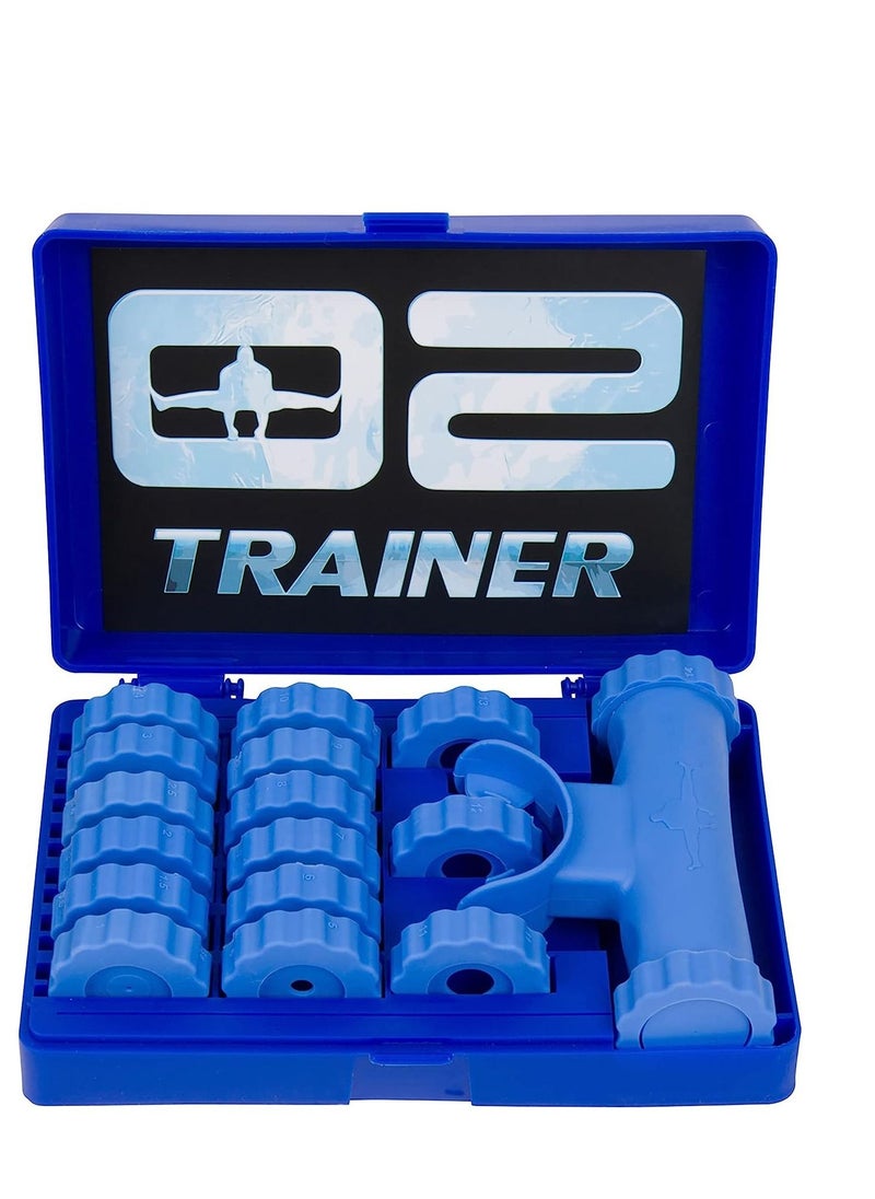 Bas Rutten - Bas Rutten O2 Trainer - Official Workout Device for Respiratory Training and Lung Muscle Fitness - Portable Breathing Mouthpiece for High Altitude and Power Training (Blue) - Image 1