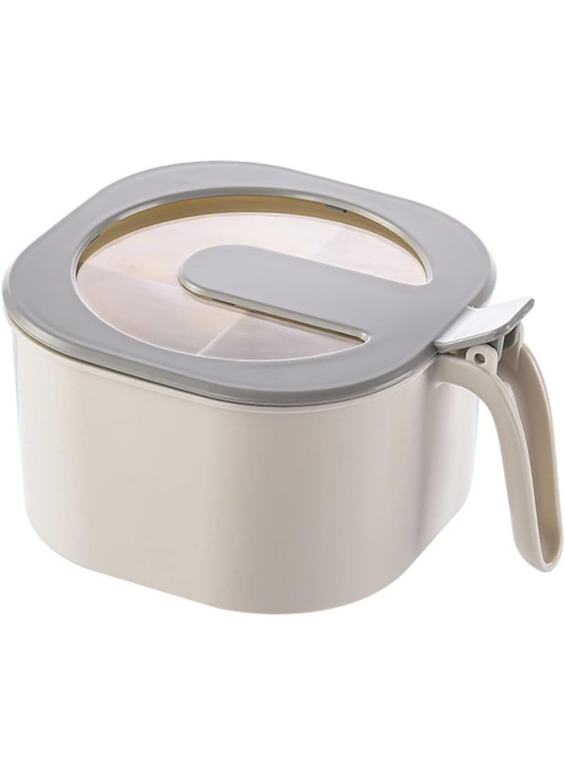 TASKHOUSE TASKHOUSE Multi Seasoning Container 4 in 1 Compartmental Kitchen Condiments Storage Organizer Jar Transparent Spice Pot with Lid Serving Spoons Masala Rack box for Households and Hotels White  - Image 1