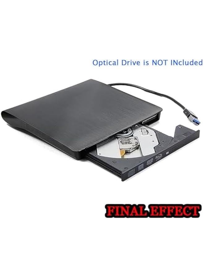 Arabest Super Slim USB 3.0 External Optical Drive Case for Laptops/Desktops - Mounts SATA Drive - Black Kit  - Image 4