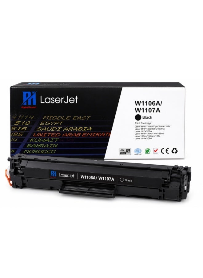 بي أتش PH 106A/107A Compatible Black Toner Cartridge Replacement for W1106A W1107A – High Yield Laser Printer Toner - Image 1