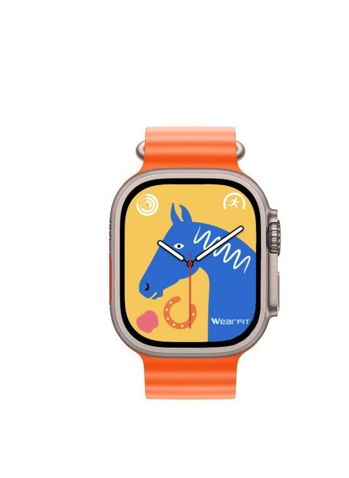 Generic - Smart Watch 8 Ultra, version 8 - full screen, wireless charging, and supports GPS, orange color - Image 1