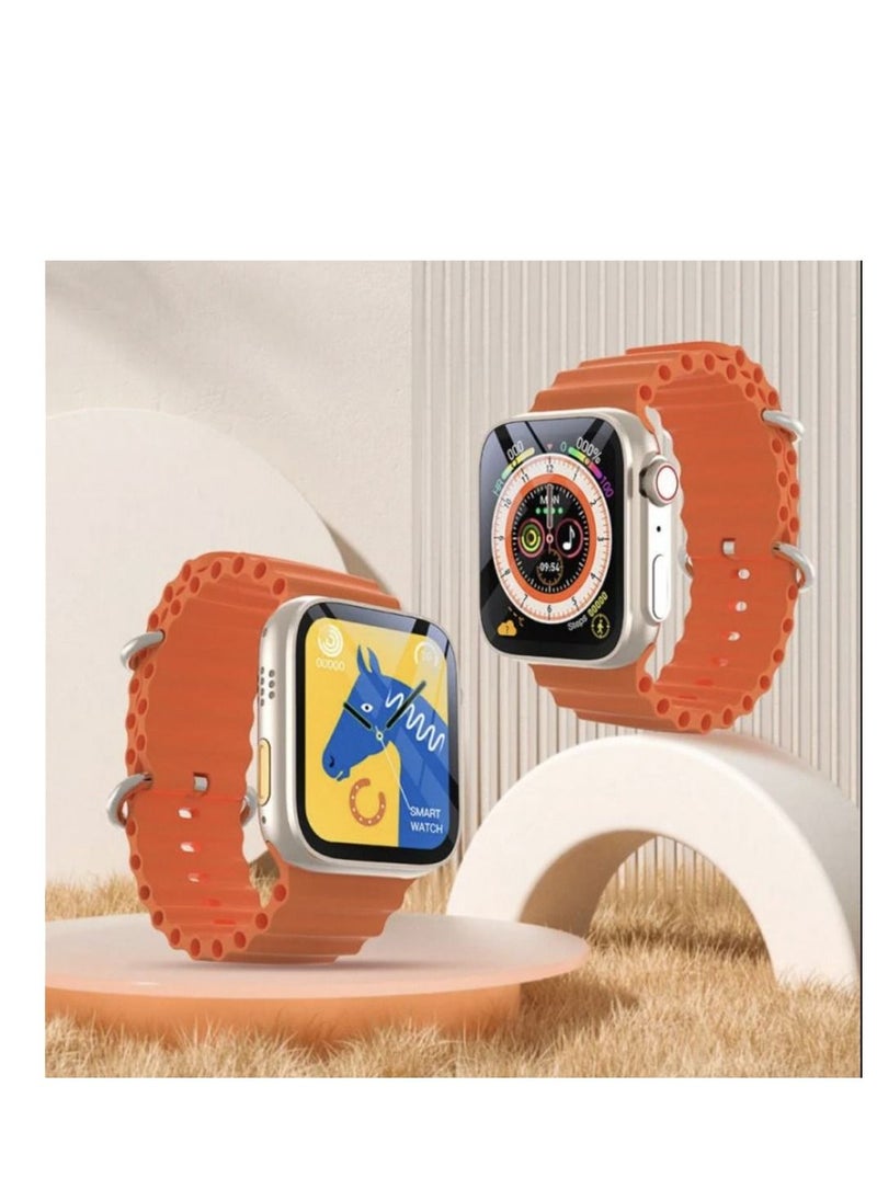Generic - Smart Watch 8 Ultra, version 8 - full screen, wireless charging, and supports GPS, orange color - Image 1