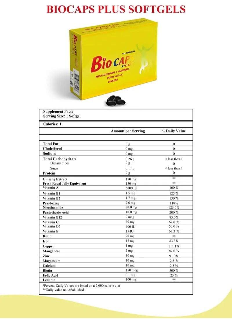 ECKHART - Bio Caps Plus vitamins and minerals 30 capsules - Image 1