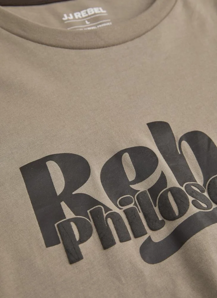 JJ Rebel  Rebel Regular Fit Crew Neck T-Shirt for Men | Best Price UAE