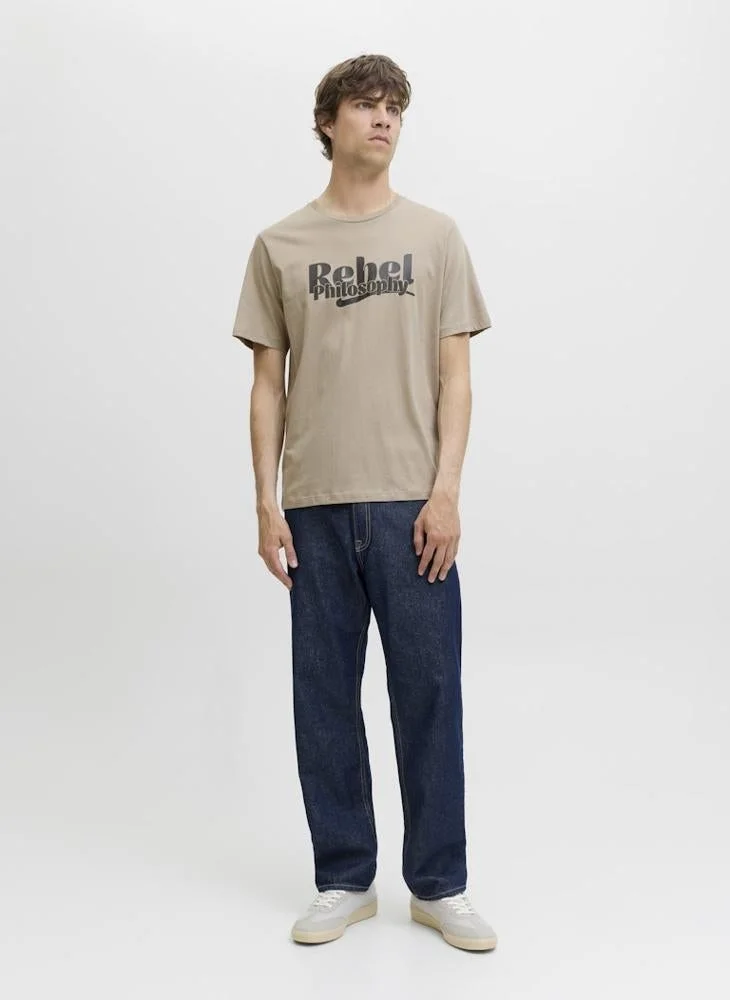 JJ Rebel  Rebel Regular Fit Crew Neck T-Shirt for Men | Best Price UAE