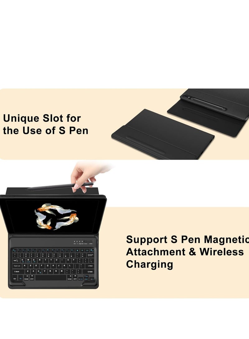 JAJEEK Keyboard Case for Samsung Galaxy Tab S9 Ultra 2023 / S8 Ultra 2022 14.6 Inch – Protective Smart Cover with S Pen Holder, Slim Bluetooth Keyboard, Durable & Lightweight Design (Black) - Image 4